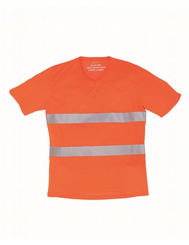 Y-HVJ910-Hi-Vis Top Cool Super Light V-Neck T-Shirt